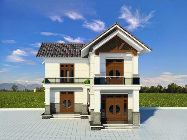 Mẫu nhà chữ L 2 tầng 80m2 theo số phòng ngủ
