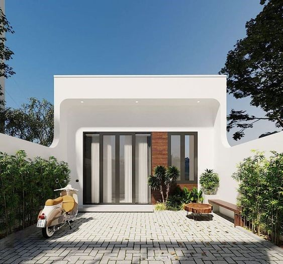 Mẫu nhà cấp 4 giá rẻ 200 triệu tối giản, hiện đại