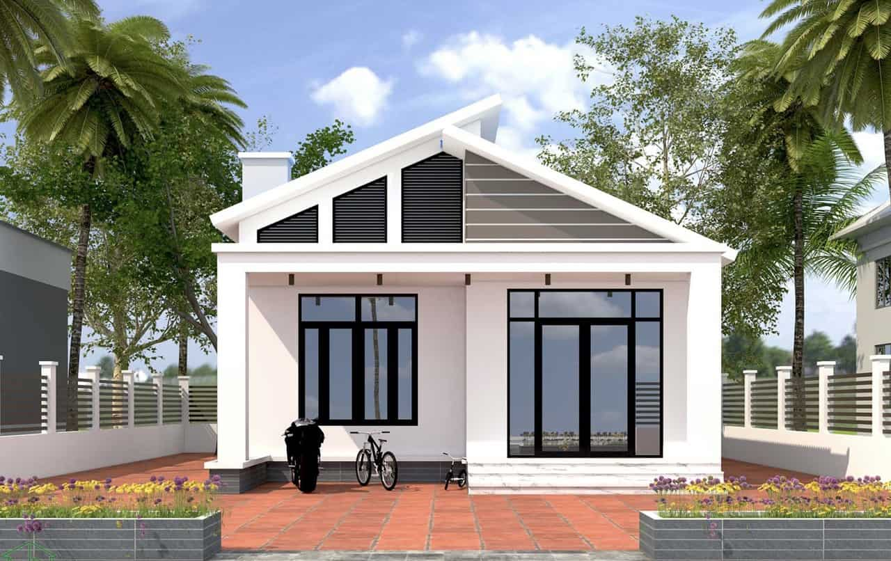 Nhà cấp 4 sân vườn giá rẻ, hiện đại