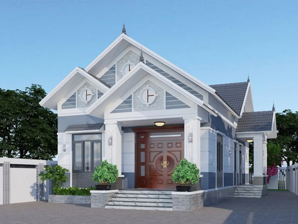 Thiết kế nhà cấp 4 mái Thái tối giản chi phí